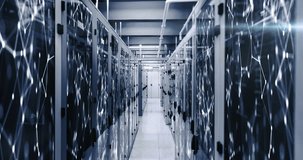 Animation of digital data processing over server room. Global digital data processing concept digital generated video. - Powered by Shutterstock - Get 15% off with code: PIKWIZARD15