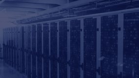 Animation of multicolored computer language and binary codes on server racks in server room. Digital composite, multiple exposure, coding, data center, networking, technology and network server. - Powered by Shutterstock - Get 15% off with code: PIKWIZARD15