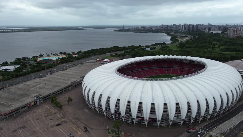 The football stadium of the Sport Club Internacional team, located in Porto Alegre, on the shores of Lake Guaíba.