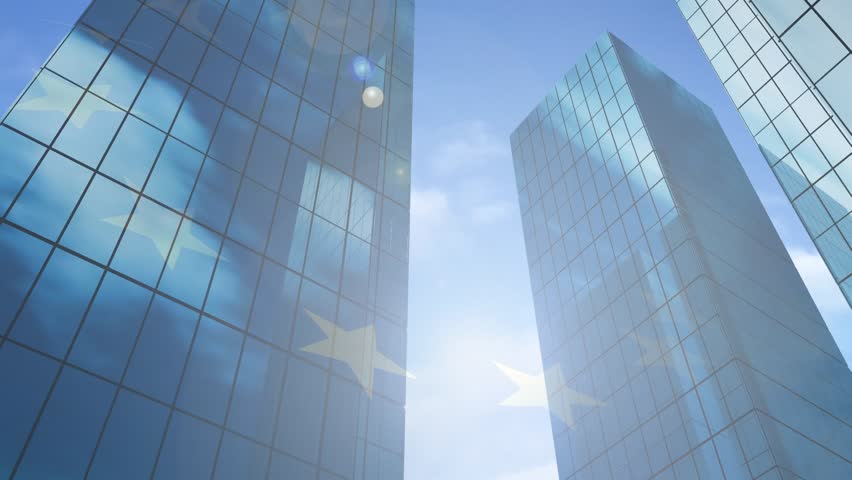 Digital composition of two tall building shaking hands against tall buildings. Communication retail and online shopping technology concept digitally generated video.