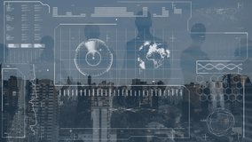 Animation of data processing over cityscape. Global business and digital interface concept digitally generated video. - Powered by Shutterstock - Get 15% off with code: PIKWIZARD15