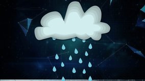 Animation of cloud with rain icon over data processing. global technology, computing and digital interface concept digitally generated video. - Powered by Shutterstock - Get 15% off with code: PIKWIZARD15