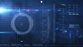 Animation of clock moving over data on blue background. data processing, time, technology and digital interface concept digitally generated video. - Powered by Shutterstock - Get 15% off with code: PIKWIZARD15