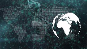 Animation of globe over data processing. Global connections networks and data processing concept digitally generated video. - Powered by Shutterstock - Get 15% off with code: PIKWIZARD15