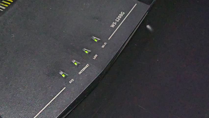Wi-Fi Router with LED Indicators Active When Closed