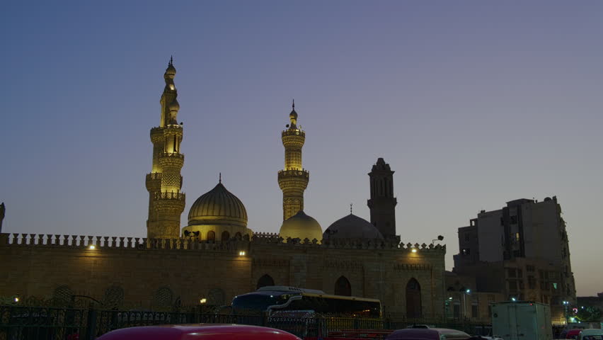 Al-Azhar Mosque, The Resplendent Congregational Mosque known in Egypt simply as al-Azhar, is a mosque in Cairo, Egypt in the historic Islamic core of the city. Evening traffic jam near Al-Azhar mosque