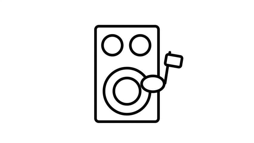 Speaker monitor icon animation. Professional speaker monitor icon animation for audio production, music studio equipment, and sound engineering concepts.