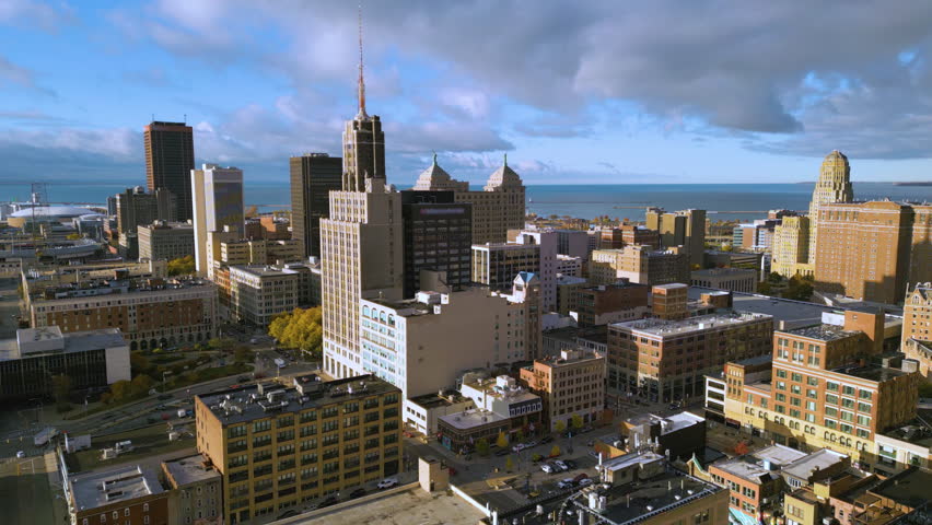 Buffalo, New York, USA downtown city skyline.