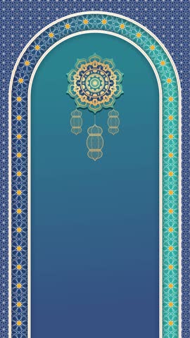 Luxury Islamic geometric mandala motion design featuring blue and gold color palette