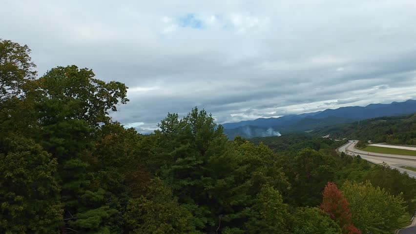 USA, Tennessee Mountain Scenery Expansive. Remote Elevated Land Showcasing Extensive Forest And Mountain Scenery. Distant Highland Landscape Featuring Extensive Woodlands And Picturesque Mountain