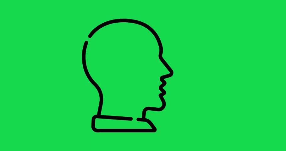 speaking icon animation on black background. speaking minimalist line animation. Human Voice Control animation