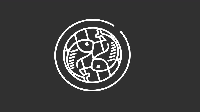 Fish emblem symbol pisces zodiac astrological line art