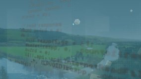Animation of clock moving and data processing over hills landscape. time, data processing and technology concept digitally generated video. - Powered by Shutterstock - Get 15% off with code: PIKWIZARD15