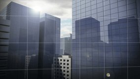 Animation of financial and business data processing with world map over cityscape. Global finances, business, connections and data processing concept digitally generated video. - Powered by Shutterstock - Get 15% off with code: PIKWIZARD15