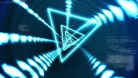 Animation of neon triangles over data processing on black background. abstract background and digital interface concept digitally generated video. - Powered by Shutterstock - Get 15% off with code: PIKWIZARD15