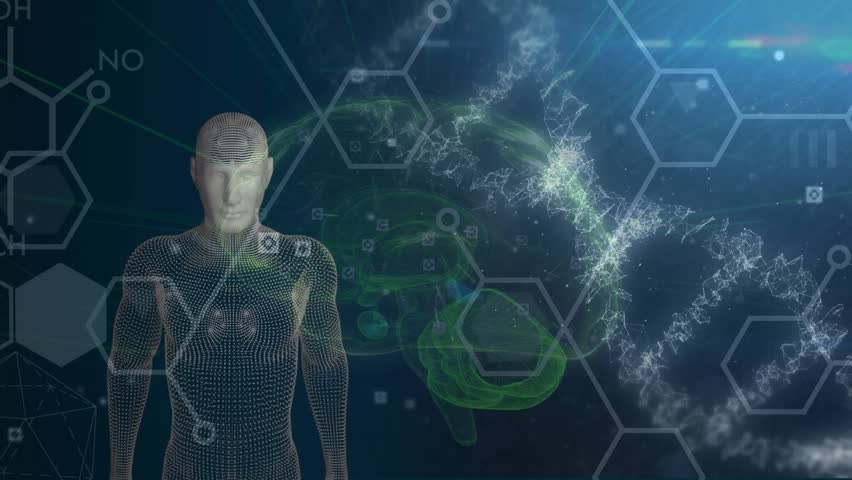 Animation of network of connections over caucasian woman wearing vr headset. Digitally generated image.