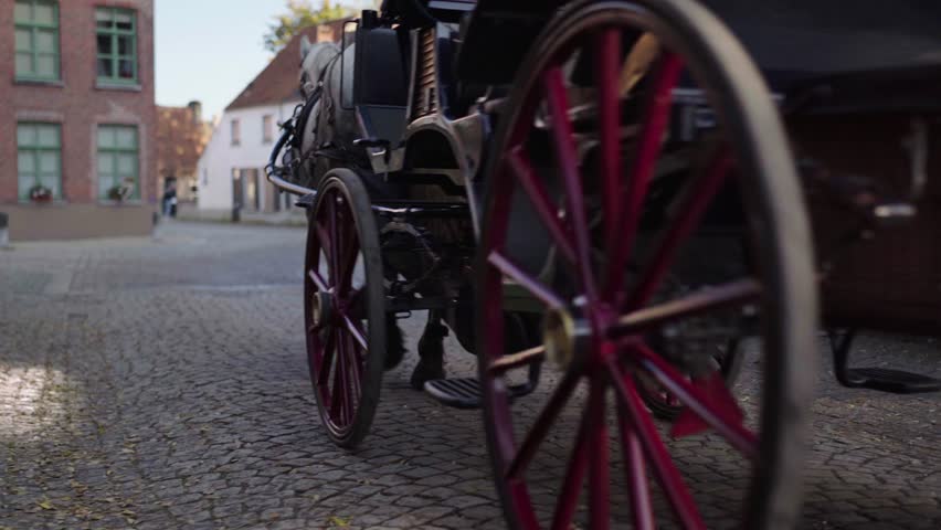 Horse carriage in old town Bruges Belgium