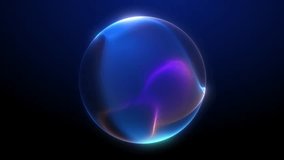 Abstract blue gradient liquid orb with smooth flowing motion and luminous edges. Glowing digital sphere with blue and purple light waves. Futuristic energy form for technology visuals, loop. - Powered by Shutterstock - Get 15% off with code: PIKWIZARD15