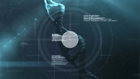 Animation of network of connections over dna strand and data processing on black background. global connections, computing and digital interface concept digitally generated video. - Powered by Shutterstock - Get 15% off with code: PIKWIZARD15