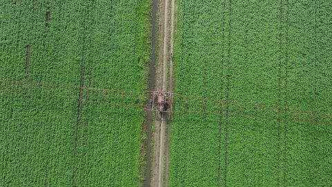 Top Down Drone Rising over Farmland