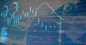 Animation of financial data processing over solar panel. global business, finances and digital interface concept digitally generated video. - Powered by Shutterstock - Get 15% off with code: PIKWIZARD15