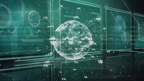Animation of globe over data processing. global business and digital interface concept digitally generated video. - Powered by Shutterstock - Get 15% off with code: PIKWIZARD15
