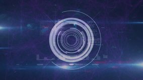 Animation of clock and data processing over dark background. global science, data processing and digital interface concept digitally generated video. - Powered by Shutterstock - Get 15% off with code: PIKWIZARD15