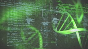 Animation of data processing dna strand over binary coding. Global data processing and digital interface concept digitally generated video. - Powered by Shutterstock - Get 15% off with code: PIKWIZARD15