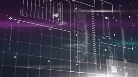 Animation of data processing and light trails over grid. Global data processing digital interface technology and networking concept digitally generated video. - Powered by Shutterstock - Get 15% off with code: PIKWIZARD15