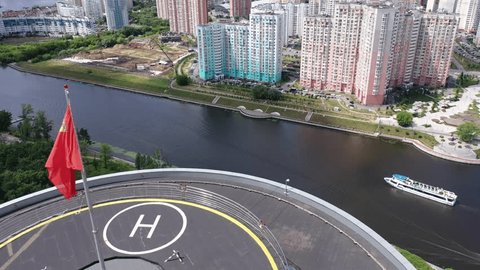 Aerial View Krasnogorsk Office Complex River Boat