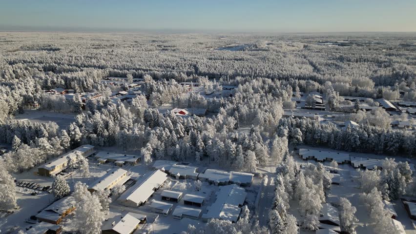 Aerial view of Kuivasjärvi district of Oulu, Finland