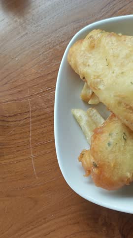 Fish and chips with two sauces