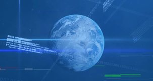 Animation of financial data processing with binary coding over globe. global data processing and development concept digitally generated video. - Powered by Shutterstock - Get 15% off with code: PIKWIZARD15