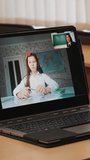 Distant education, remote teaching. close-up of laptop screen. teacher is holding online lesson, remotely. live stream for student from school class. Home schooling, distance learning. - Powered by Shutterstock - Get 15% off with code: PIKWIZARD15