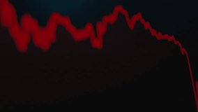 A cinematic close-up of a trading screen where a bright red financial chart is trending sharply downwards against a dark background, symbolizing a major economic crash - Powered by Shutterstock - Get 15% off with code: PIKWIZARD15