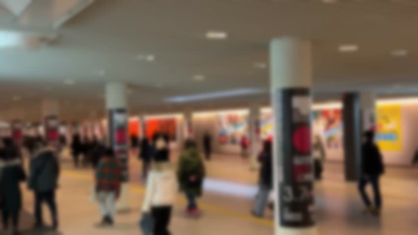 Everyday scene of underground pedestrian space in Sapporo, Hokkaido, Japan