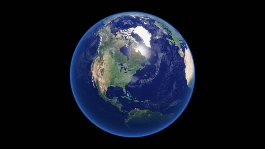 3D Earth Animation Flight Route From New York to Nashville with Dotted Path and Distance Data HUD