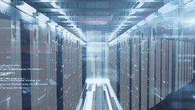 Animation of data processing on digital interface against server room. Digital composite, artificial intelligence, telecommunication, cloud computing, technology, - Powered by Shutterstock - Get 15% off with code: PIKWIZARD15