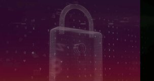 Animation of digital padlock and data processing. Global online security, finance, computing and data processing concept digitally generated video. - Powered by Shutterstock - Get 15% off with code: PIKWIZARD15