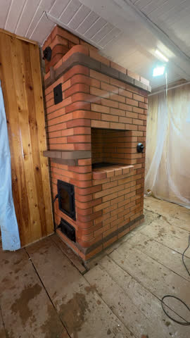 A newly built stove. With a cooktop. Vertical video