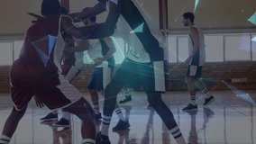 Animation of network of connections and globe over diverse basketball players. global sport, connections and digital interface concept digitally generated video. - Powered by Shutterstock - Get 15% off with code: PIKWIZARD15