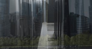 Animation of server room over cityscape. Global science, connections, data processing and digital interface concept digitally generated video. - Powered by Shutterstock - Get 15% off with code: PIKWIZARD15