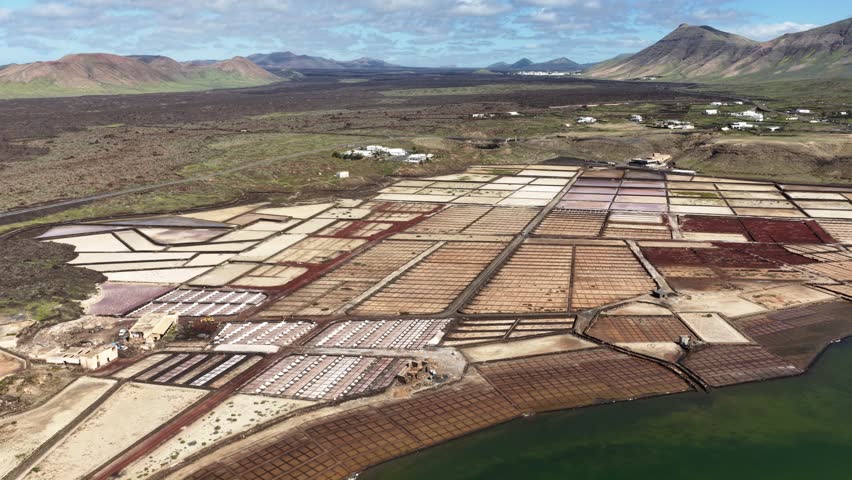 Salt production at Salinas de Janubio Lanzarote