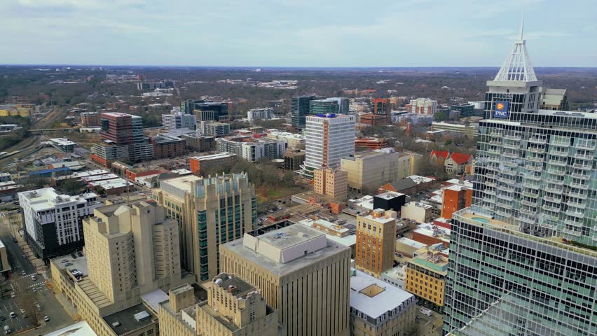 Aerial view of downtown Raleigh 