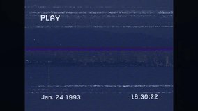 Animation of vhs glitch effect over cityscape at night. Computer interface and business technology concept - Powered by Shutterstock - Get 15% off with code: PIKWIZARD15