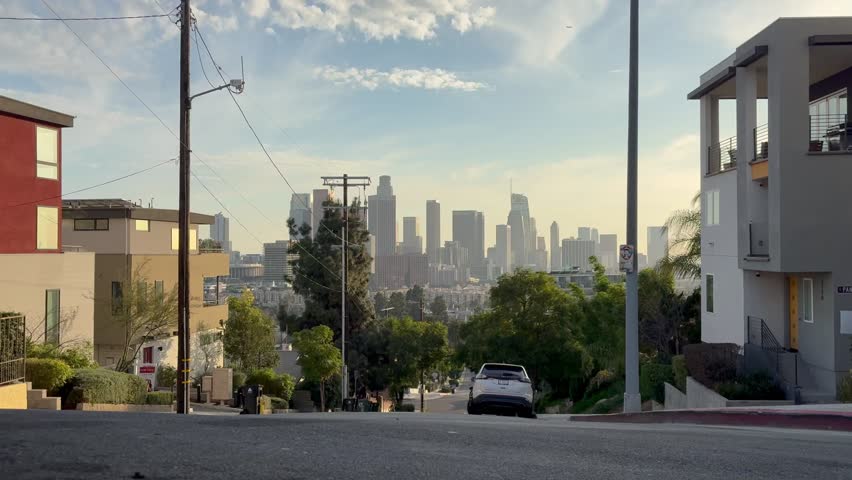 A Quiet Street Overlooking Downtown Los Angeles