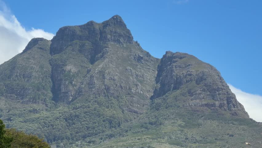 The view of Table Mountain in the afternoon in Cape Town, South Africa