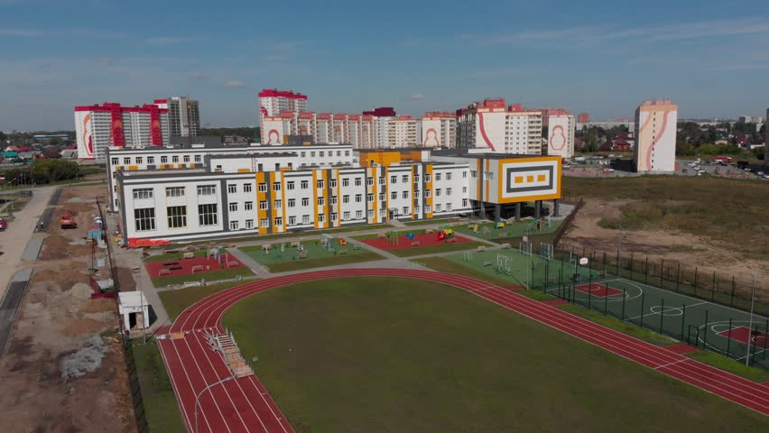 Kirovsky District., Novosibirsk. Aerial drone view