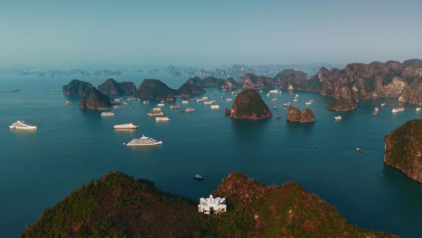 Breathtaking aerial view of Halong bay