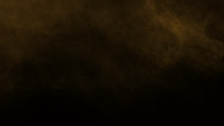 Warm orange haze and mist effect with slow movement on black background, seamless loop